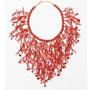 ZARA Faux Coral Beaded Necklace